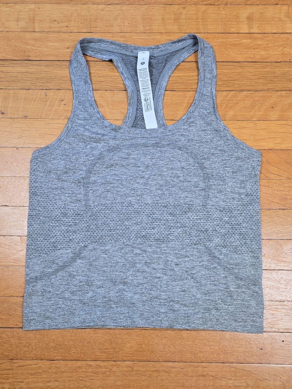 Lululemon, Swiftly Tech Racerback Tank Top, Heathered Light Gray, EUC, Women's 6